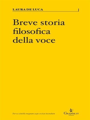 cover image of Breve storia filosofica della voce